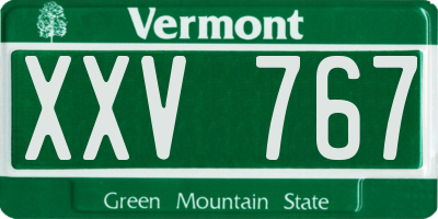 VT license plate XXV767