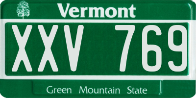VT license plate XXV769