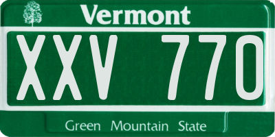 VT license plate XXV770