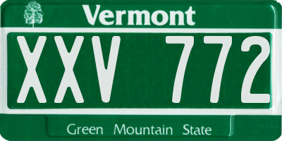 VT license plate XXV772