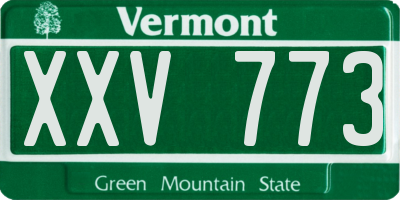 VT license plate XXV773