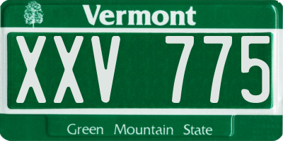 VT license plate XXV775