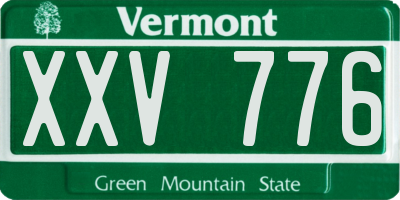 VT license plate XXV776