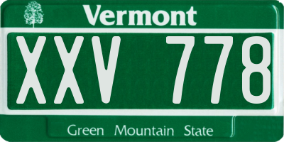 VT license plate XXV778