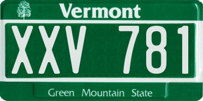 VT license plate XXV781
