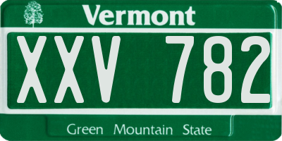 VT license plate XXV782