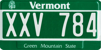 VT license plate XXV784
