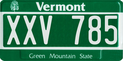 VT license plate XXV785