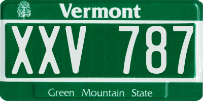 VT license plate XXV787