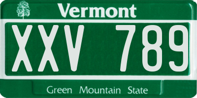 VT license plate XXV789