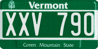 VT license plate XXV790