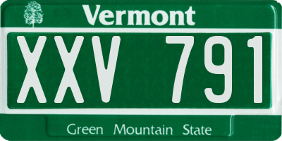 VT license plate XXV791