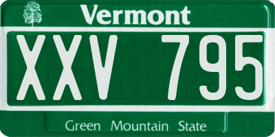 VT license plate XXV795