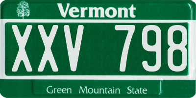 VT license plate XXV798