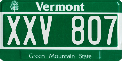 VT license plate XXV807