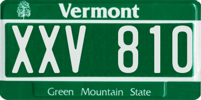 VT license plate XXV810