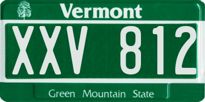 VT license plate XXV812