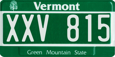 VT license plate XXV815