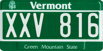 VT license plate XXV816