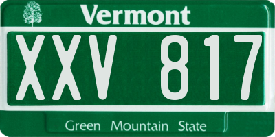 VT license plate XXV817