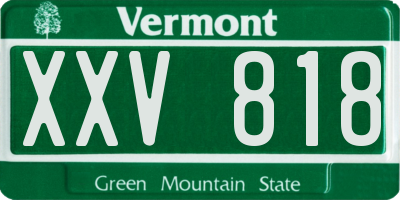 VT license plate XXV818