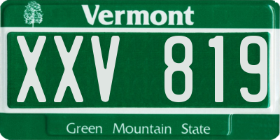 VT license plate XXV819