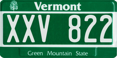 VT license plate XXV822
