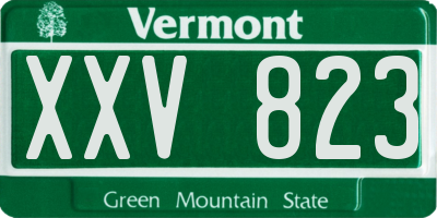 VT license plate XXV823