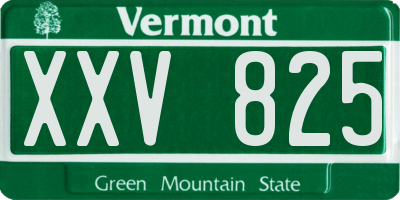 VT license plate XXV825