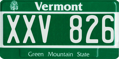 VT license plate XXV826