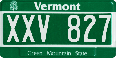 VT license plate XXV827