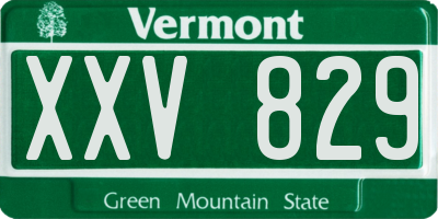 VT license plate XXV829