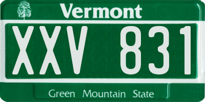 VT license plate XXV831