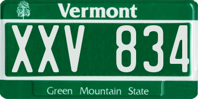 VT license plate XXV834