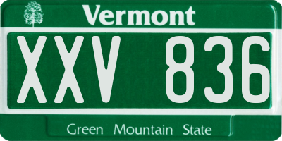 VT license plate XXV836