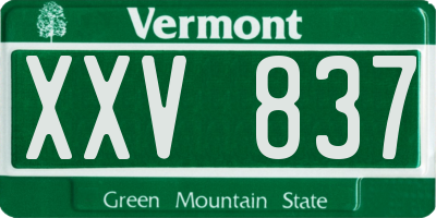 VT license plate XXV837