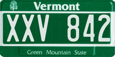 VT license plate XXV842