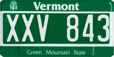 VT license plate XXV843