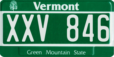 VT license plate XXV846
