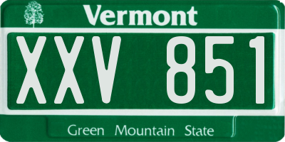 VT license plate XXV851