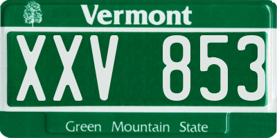 VT license plate XXV853