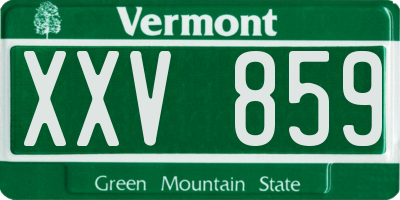 VT license plate XXV859
