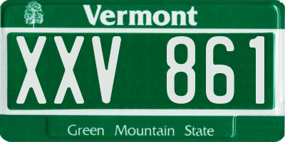 VT license plate XXV861