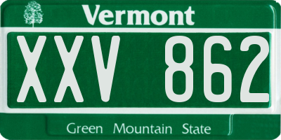 VT license plate XXV862