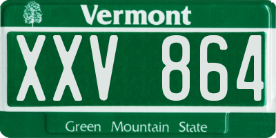 VT license plate XXV864