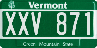 VT license plate XXV871