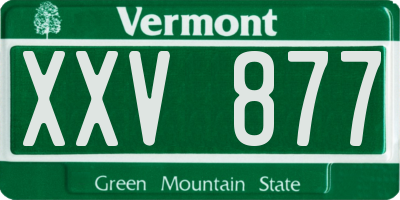 VT license plate XXV877