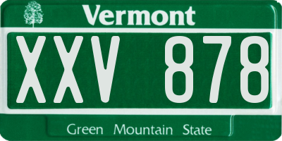 VT license plate XXV878