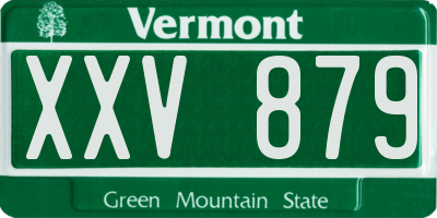 VT license plate XXV879