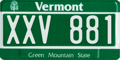 VT license plate XXV881